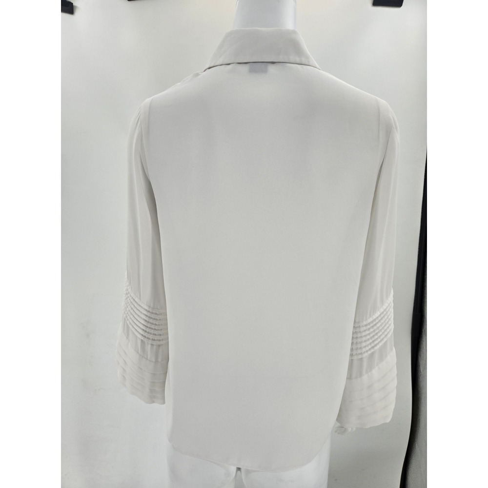 Louis Vuitton Uniform Women's Pleated L/S Button Down Blouse Ivory Size 32 - Picture 3 of 16